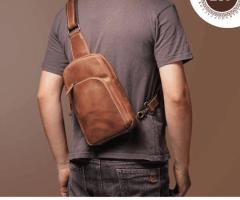 Finest sling bag for men in leather - Leather Shop Factory
